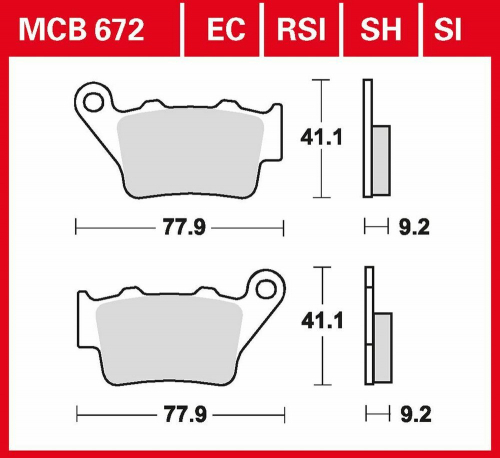 Колодки тормозные TRW MCB672RSI фото 1