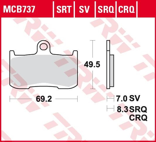 Колодки тормозные TRW MCB737 фото 1