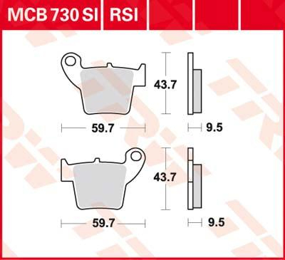 Колодки тормозные TRW MCB730SI фото 1